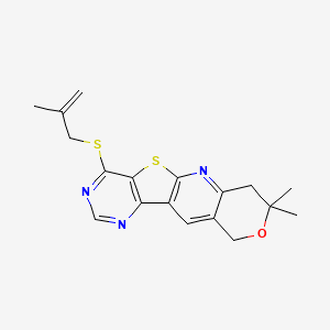 5,5-dimethyl-15-(2-methylprop-2-enylsulfanyl)-6-oxa-17-thia-2,12,14-triazatetracyclo[8.7.0.03,8.011,16]heptadeca-1,3(8),9,11,13,15-hexaene