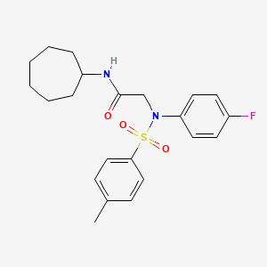 N~1~-cycloheptyl-N~2~-(4-fluorophenyl)-N~2~-[(4-methylphenyl)sulfonyl]glycinamide