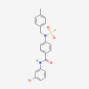 molecular formula C22H21BrN2O3S B3646605 N-(3-bromophenyl)-4-[(4-methylphenyl)methyl-methylsulfonylamino]benzamide 