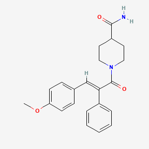 1-[(E)-3-(4-methoxyphenyl)-2-phenylprop-2-enoyl]piperidine-4-carboxamide