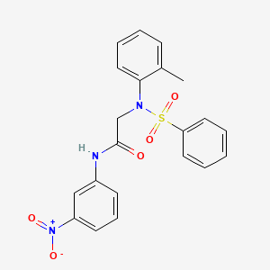 molecular formula C21H19N3O5S B3646639 N~2~-(2-methylphenyl)-N~1~-(3-nitrophenyl)-N~2~-(phenylsulfonyl)glycinamide 