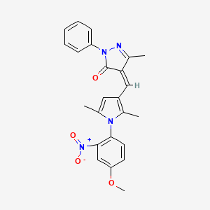 (4Z)-4-[[1-(4-methoxy-2-nitrophenyl)-2,5-dimethylpyrrol-3-yl]methylidene]-5-methyl-2-phenylpyrazol-3-one