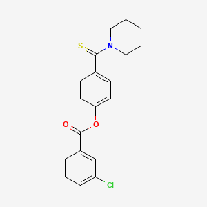 molecular formula C19H18ClNO2S B3646649 [4-(Piperidine-1-carbothioyl)phenyl] 3-chlorobenzoate 