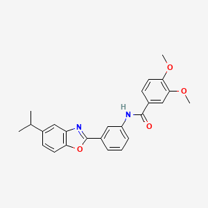 3,4-dimethoxy-N-{3-[5-(propan-2-yl)-1,3-benzoxazol-2-yl]phenyl}benzamide