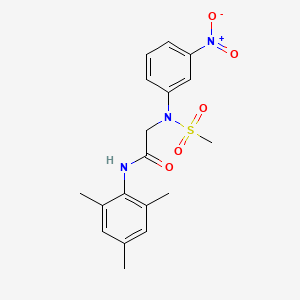 molecular formula C18H21N3O5S B3646727 N~1~-mesityl-N~2~-(methylsulfonyl)-N~2~-(3-nitrophenyl)glycinamide 