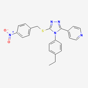 4-{4-(4-ethylphenyl)-5-[(4-nitrobenzyl)thio]-4H-1,2,4-triazol-3-yl}pyridine