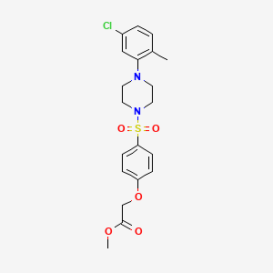 molecular formula C20H23ClN2O5S B3646786 Methyl 2-[4-[4-(5-chloro-2-methylphenyl)piperazin-1-yl]sulfonylphenoxy]acetate 