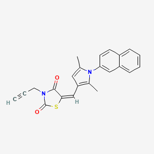 (5E)-5-{[2,5-dimethyl-1-(naphthalen-2-yl)-1H-pyrrol-3-yl]methylidene}-3-(prop-2-yn-1-yl)-1,3-thiazolidine-2,4-dione