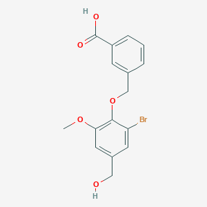 3-{[2-bromo-4-(hydroxymethyl)-6-methoxyphenoxy]methyl}benzoic acid