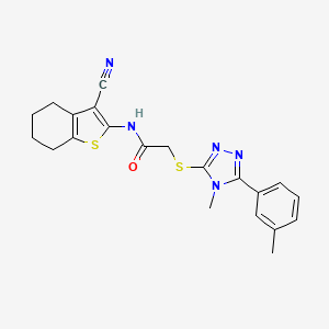 N-(3-cyano-4,5,6,7-tetrahydro-1-benzothiophen-2-yl)-2-{[4-methyl-5-(3-methylphenyl)-4H-1,2,4-triazol-3-yl]sulfanyl}acetamide