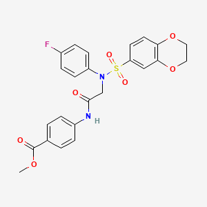 methyl 4-{[N-(2,3-dihydro-1,4-benzodioxin-6-ylsulfonyl)-N-(4-fluorophenyl)glycyl]amino}benzoate