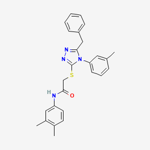 molecular formula C26H26N4OS B3646839 2-{[5-benzyl-4-(3-methylphenyl)-4H-1,2,4-triazol-3-yl]thio}-N-(3,4-dimethylphenyl)acetamide 