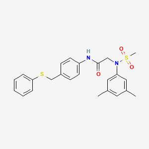 molecular formula C24H26N2O3S2 B3646847 N~2~-(3,5-dimethylphenyl)-N~2~-(methylsulfonyl)-N~1~-{4-[(phenylthio)methyl]phenyl}glycinamide 