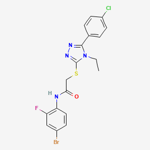 N-(4-bromo-2-fluorophenyl)-2-{[5-(4-chlorophenyl)-4-ethyl-4H-1,2,4-triazol-3-yl]thio}acetamide