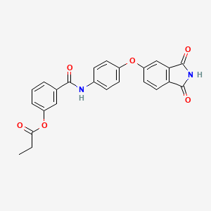 molecular formula C24H18N2O6 B3646916 [3-[[4-(1,3-Dioxoisoindol-5-yl)oxyphenyl]carbamoyl]phenyl] propanoate 