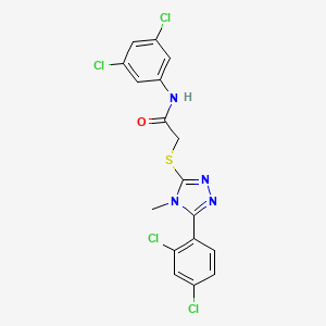 molecular formula C17H12Cl4N4OS B3646942 N-(3,5-dichlorophenyl)-2-{[5-(2,4-dichlorophenyl)-4-methyl-4H-1,2,4-triazol-3-yl]sulfanyl}acetamide 