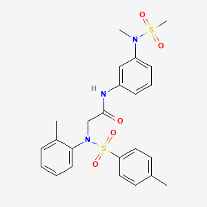 molecular formula C24H27N3O5S2 B3646951 N~1~-{3-[methyl(methylsulfonyl)amino]phenyl}-N~2~-(2-methylphenyl)-N~2~-[(4-methylphenyl)sulfonyl]glycinamide 