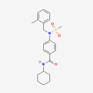 molecular formula C22H28N2O3S B3646958 N-cyclohexyl-4-[(2-methylbenzyl)(methylsulfonyl)amino]benzamide 