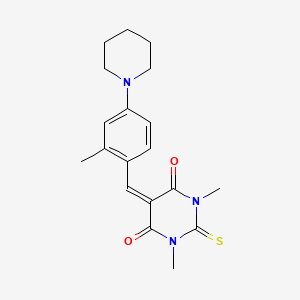 1,3-DIMETHYL-5-{[2-METHYL-4-(PIPERIDIN-1-YL)PHENYL]METHYLIDENE}-2-SULFANYLIDENE-1,3-DIAZINANE-4,6-DIONE