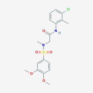 molecular formula C18H21ClN2O5S B3646992 N-(3-chloro-2-methylphenyl)-2-[(3,4-dimethoxyphenyl)sulfonyl-methylamino]acetamide 