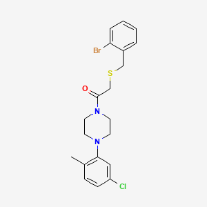 molecular formula C20H22BrClN2OS B3647001 1-{[(2-bromobenzyl)thio]acetyl}-4-(5-chloro-2-methylphenyl)piperazine 