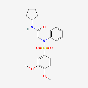 N-cyclopentyl-N~2~-[(3,4-dimethoxyphenyl)sulfonyl]-N~2~-phenylglycinamide