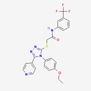 molecular formula C24H20F3N5O2S B3647054 2-{[4-(4-ethoxyphenyl)-5-(4-pyridinyl)-4H-1,2,4-triazol-3-yl]thio}-N-[3-(trifluoromethyl)phenyl]acetamide 