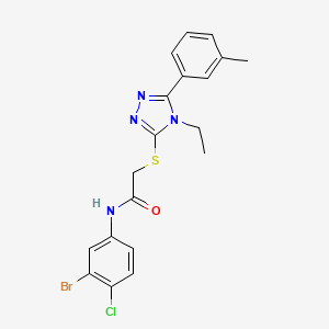 N-(3-bromo-4-chlorophenyl)-2-[[4-ethyl-5-(3-methylphenyl)-1,2,4-triazol-3-yl]sulfanyl]acetamide