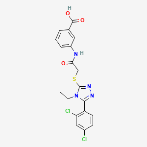 3-[({[5-(2,4-dichlorophenyl)-4-ethyl-4H-1,2,4-triazol-3-yl]sulfanyl}acetyl)amino]benzoic acid