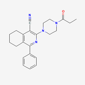 1-Phenyl-3-(4-propanoylpiperazin-1-yl)-5,6,7,8-tetrahydroisoquinoline-4-carbonitrile