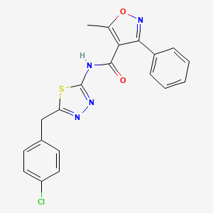 N-{5-[(4-Chlorophenyl)methyl]-1,3,4-thiadiazol-2-YL}-5-methyl-3-phenyl-1,2-oxazole-4-carboxamide