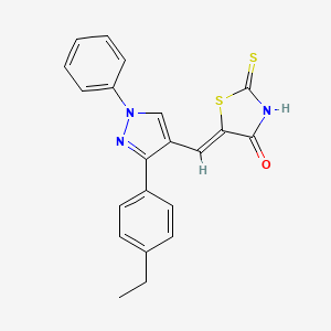 molecular formula C21H17N3OS2 B3647154 (5Z)-5-[[3-(4-ethylphenyl)-1-phenylpyrazol-4-yl]methylidene]-2-sulfanylidene-1,3-thiazolidin-4-one 