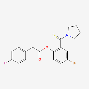 [4-Bromo-2-(pyrrolidine-1-carbothioyl)phenyl] 2-(4-fluorophenyl)acetate