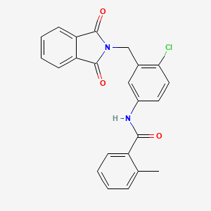 molecular formula C23H17ClN2O3 B3647170 N-{4-chloro-3-[(1,3-dioxo-1,3-dihydro-2H-isoindol-2-yl)methyl]phenyl}-2-methylbenzamide 