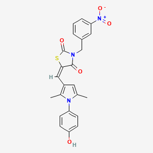 (5E)-5-[[1-(4-hydroxyphenyl)-2,5-dimethylpyrrol-3-yl]methylidene]-3-[(3-nitrophenyl)methyl]-1,3-thiazolidine-2,4-dione