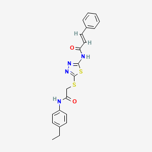 N-[5-({2-[(4-ethylphenyl)amino]-2-oxoethyl}thio)-1,3,4-thiadiazol-2-yl]-3-phenylacrylamide