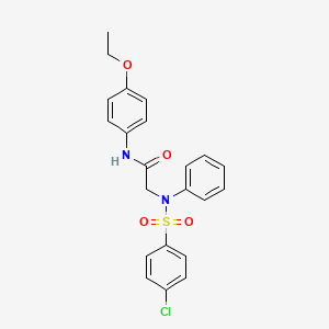 molecular formula C22H21ClN2O4S B3647219 N~2~-[(4-chlorophenyl)sulfonyl]-N-(4-ethoxyphenyl)-N~2~-phenylglycinamide 