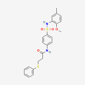 N-(4-{[(2-methoxy-5-methylphenyl)amino]sulfonyl}phenyl)-3-(phenylthio)propanamide