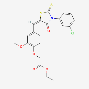 ethyl (4-{[3-(3-chlorophenyl)-4-oxo-2-thioxo-1,3-thiazolidin-5-ylidene]methyl}-2-methoxyphenoxy)acetate