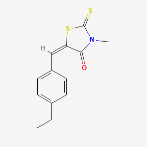 molecular formula C13H13NOS2 B3647311 (5E)-5-[(4-ethylphenyl)methylidene]-3-methyl-2-sulfanylidene-1,3-thiazolidin-4-one 