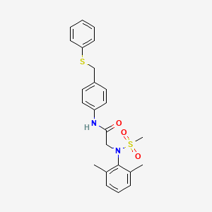 N~2~-(2,6-dimethylphenyl)-N~2~-(methylsulfonyl)-N~1~-{4-[(phenylthio)methyl]phenyl}glycinamide