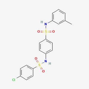 molecular formula C19H17ClN2O4S2 B3647340 4-chloro-N-(4-{[(3-methylphenyl)amino]sulfonyl}phenyl)benzenesulfonamide 