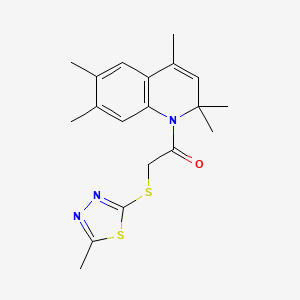 2-[(5-methyl-1,3,4-thiadiazol-2-yl)sulfanyl]-1-[2,2,4,6,7-pentamethyl-1(2H)-quinolinyl]-1-ethanone