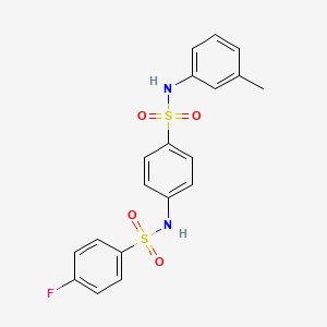 molecular formula C19H17FN2O4S2 B3647358 4-fluoro-N-(4-{[(3-methylphenyl)amino]sulfonyl}phenyl)benzenesulfonamide 