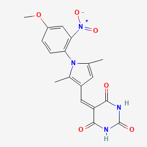 5-{[1-(4-methoxy-2-nitrophenyl)-2,5-dimethyl-1H-pyrrol-3-yl]methylidene}pyrimidine-2,4,6(1H,3H,5H)-trione