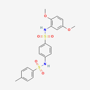 molecular formula C21H22N2O6S2 B3647383 N-(4-{[(2,5-dimethoxyphenyl)amino]sulfonyl}phenyl)-4-methylbenzenesulfonamide 