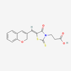 3-[(5Z)-5-[(2H-CHROMEN-3-YL)METHYLIDENE]-4-OXO-2-SULFANYLIDENE-1,3-THIAZOLIDIN-3-YL]PROPANOIC ACID