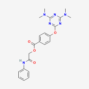 molecular formula C22H24N6O4 B3647453 2-anilino-2-oxoethyl 4-{[4,6-bis(dimethylamino)-1,3,5-triazin-2-yl]oxy}benzoate 