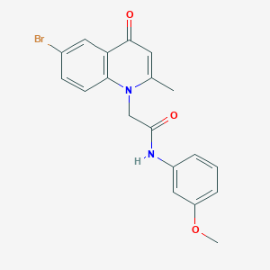 molecular formula C19H17BrN2O3 B3647478 2-(6-bromo-2-methyl-4-oxo-1(4H)-quinolinyl)-N-(3-methoxyphenyl)acetamide 