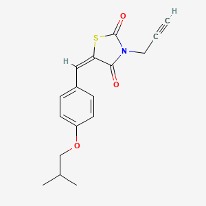 molecular formula C17H17NO3S B3647486 (5E)-5-[4-(2-methylpropoxy)benzylidene]-3-(prop-2-yn-1-yl)-1,3-thiazolidine-2,4-dione 